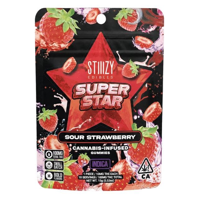 STIIIZY | SOUR STRAWBERRY | STAR GUMMIES | 100MG