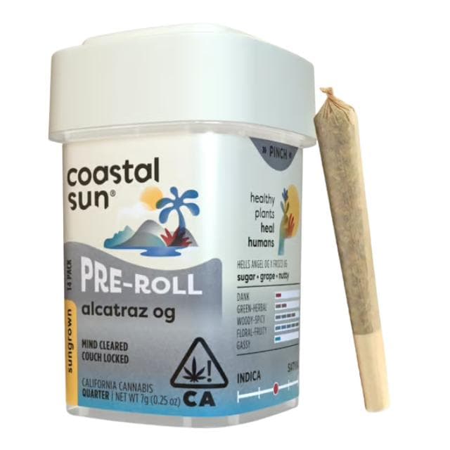 COASTAL SUN | ALCATRAZ OG | .5G PRE-ROLLS | 14PK